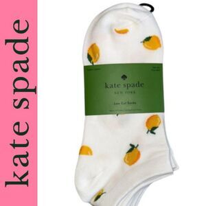 Kate Spade New York 3-PK Lemon Print/Solid Low Cut Socks